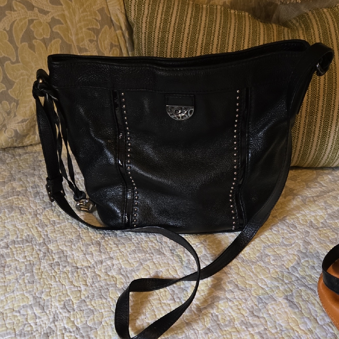 Brighton Elegant Black Leather Crossbody Bag